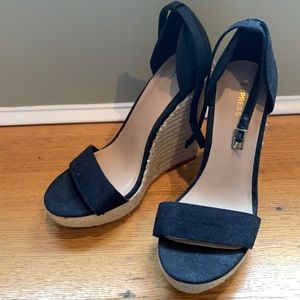 Express Wedge Straw Heels